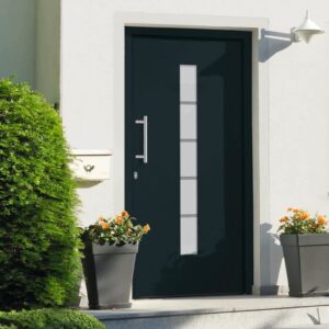 Front Door Aluminium and PVC Anthracite 110x210 cm