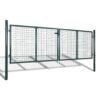 Fence Gate Steel 306x150 cm Green