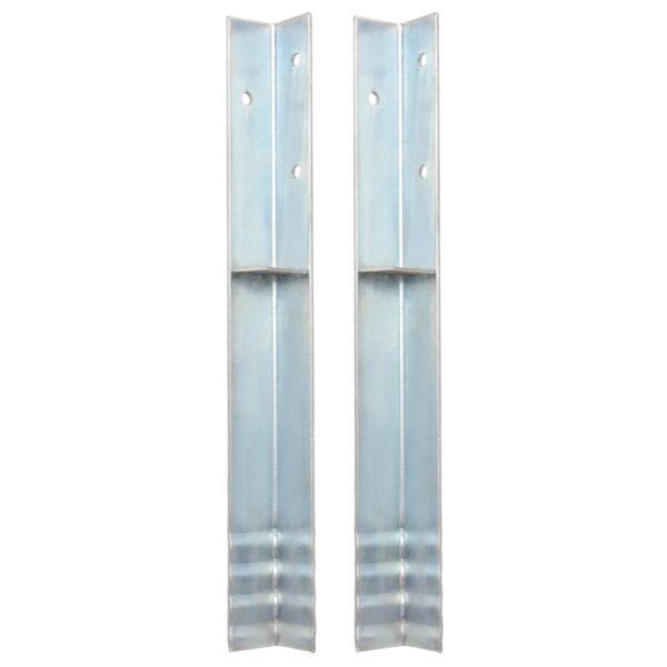 L-shaped Ground Anchors 2 pcs Galvanised Steel 5x5x50 cm