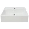 Basin with Faucet Hole Ceramic White 51.5x38.5x15 cm
