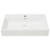 Basin with Faucet Hole Ceramic White 76x42.5x14.5 cm