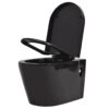 Wall Hung Toilet with Concealed Cistern Ceramic Black