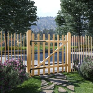 Single Fence Gate Hazel Wood 100x100 cm