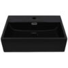 Basin with Faucet Hole Ceramic Black 51.5x38.5x15 cm