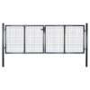 Mesh Garden Gate Galvanised Steel 289x100 cm Grey