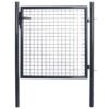 Mesh Garden Gate Galvanised Steel 85.5x100 cm Grey