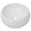 Bathroom Basin with Mixer Tap Ceramic Round White