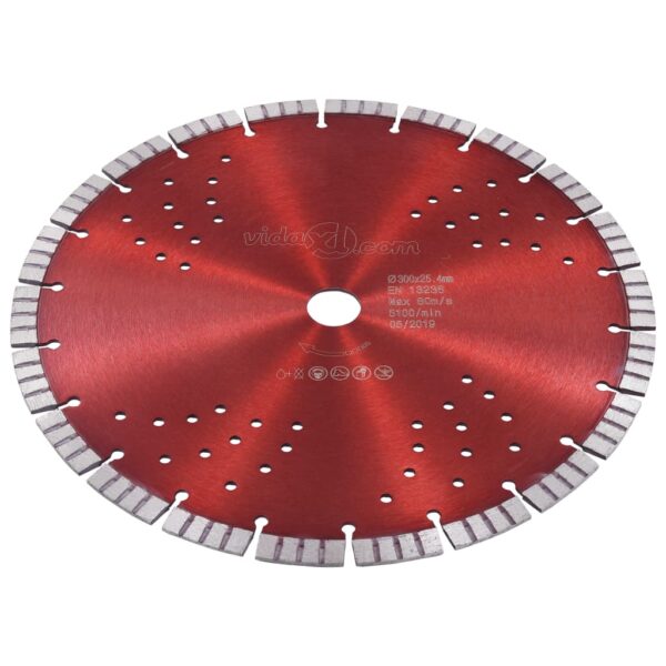 Diamond Cutting Disc with Turbo and Holes Steel 300 mm