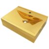 Wash Basin with Overflow 60x46x16 cm Ceramic Gold
