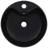Wash Basin with Overflow 36x13 cm Ceramic Black