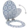 WC Toilet Seat with Soft Close Lid MDF Porcelain Design