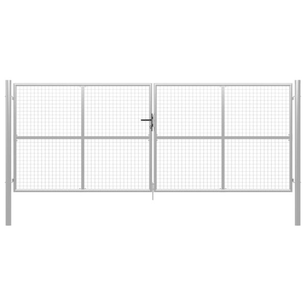 Garden Gate Galvanised Steel 415x200 cm Silver