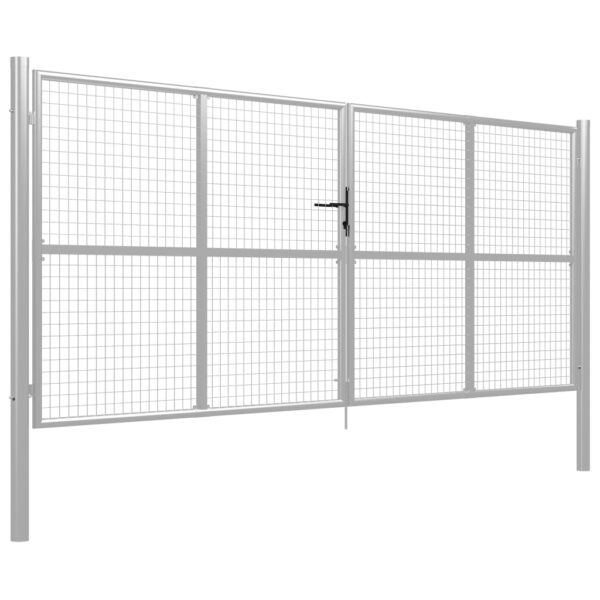 Garden Gate Galvanised Steel 415x200 cm Silver