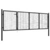 Garden Gate Steel 350x75 cm Anthracite