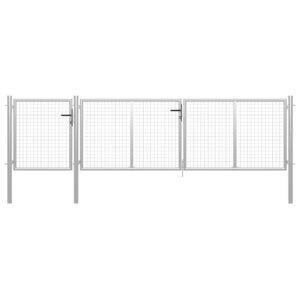 Garden Gate Steel 400x100 cm Silver