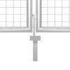 Garden Gate Steel 400x100 cm Silver