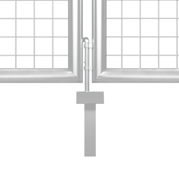Garden Gate Steel 400x100 cm Silver