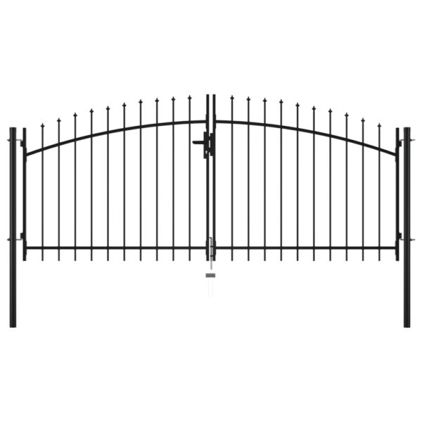 Double Door Fence Gate with Spear Top 300x150 cm