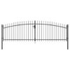 Double Door Fence Gate with Spear Top 400x150 cm