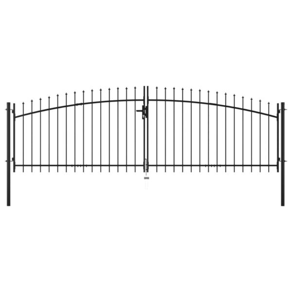 Double Door Fence Gate with Spear Top 400x150 cm
