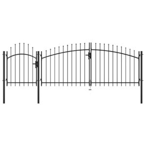 Garden Gate Steel 1.75x4 m Black