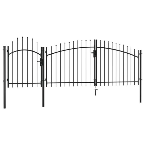 Garden Gate Steel 1.75x4 m Black