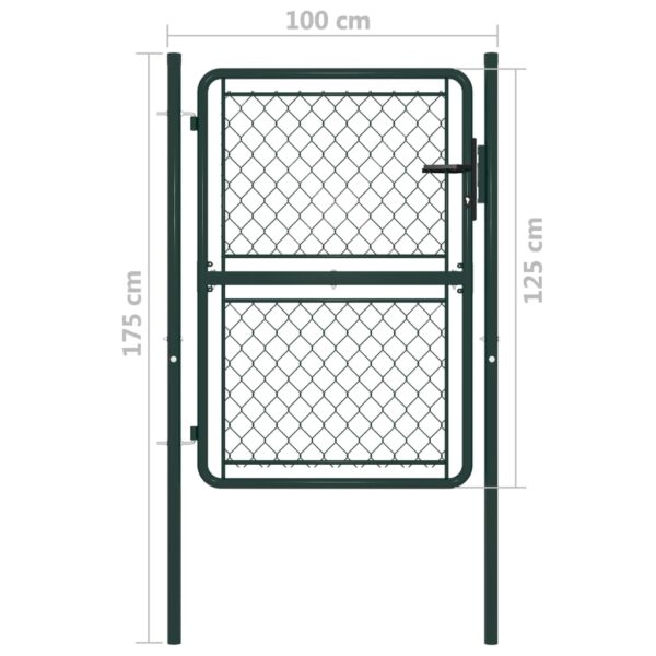 Garden Gate Steel 100x125 cm Green