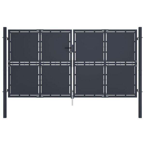 Garden Gate Steel 300x150 cm Anthracite