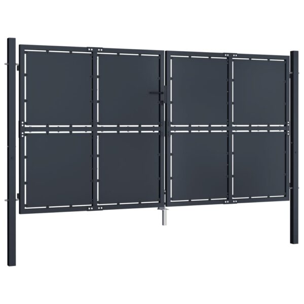 Garden Gate Steel 300x150 cm Anthracite