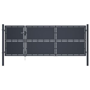Garden Gate Steel 350x125 cm Anthracite