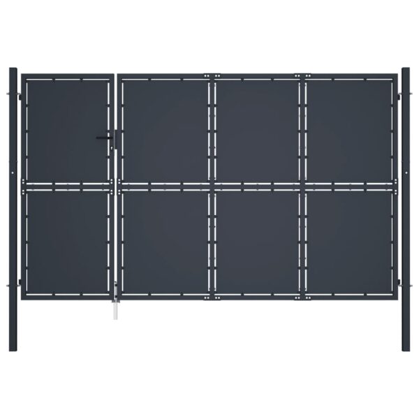 Garden Gate Steel 350x150 cm Anthracite