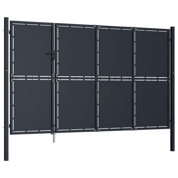 Garden Gate Steel 350x150 cm Anthracite