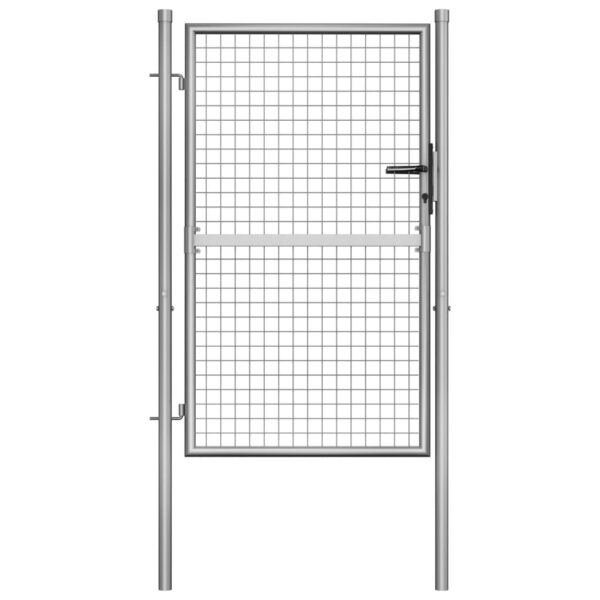 Garden Gate Galvanised Steel 105x175 cm Silver