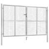 Garden Gate Galvanised Steel 306x200 cm Silver