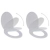 Toilet Seats with Soft Close Lids 2 pcs Plastic White