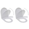 Toilet Seats with Soft Close Lids 2 pcs Plastic White