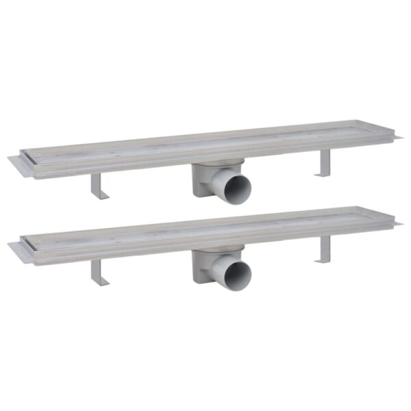 Linear Shower Drain 2 pcs 630x140 mm Stainless Steel