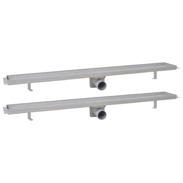 Linear Shower Drain 2 pcs 930x140 mm Stainless Steel