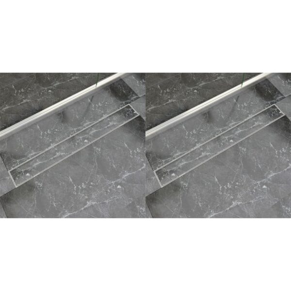 Linear Shower Drain 2 pcs 930x140 mm Stainless Steel