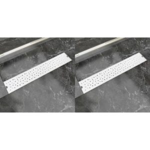 Linear Shower Drain 2 pcs Bubble 630x140 mm Stainless Steel