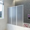 Shower Bath Screen Wall 141 x 132 cm 3 Panels Foldable