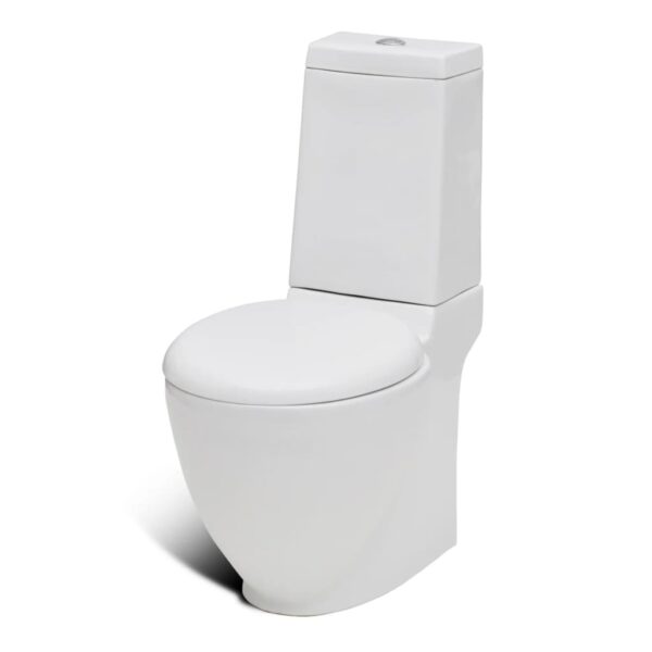 Stand Toilet  &  Bidet Set White Ceramic