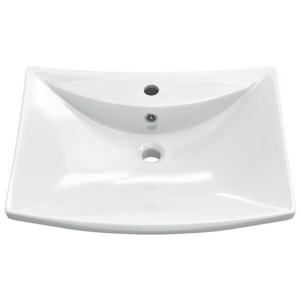 Luxury Ceramic Basin Rectangular with Overflow  &  Faucet Hole