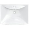 Luxury Ceramic Basin Rectangular with Overflow  &  Faucet Hole