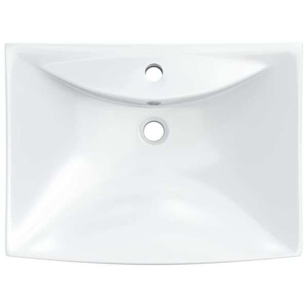 Luxury Ceramic Basin Rectangular with Overflow  &  Faucet Hole
