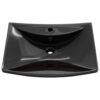 Black Luxury Ceramic Basin Rectangular with Overflow  &  Faucet Hole