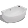 Ceramic Sink Basin Faucet  &  Overflow Hole Bathroom White