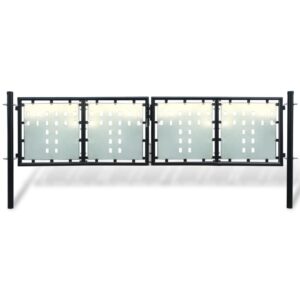 Black Double Door Fence Gate 300 x 125 cm