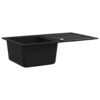 Granite Kitchen Sink Single Basin with Drainer Reversible Black