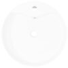 Ceramic Bathroom Sink Basin Faucet/Overflow Hole White Round